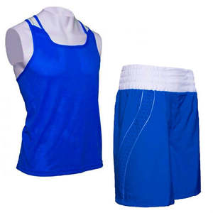 Trajes de Boxeo de 2 Piezas Hechos a Medida con el Último Diseño, Elásticos y Ligeros, Chalecos 100% Poliéster, Pantalones Cortos de Cintura Alta para Lucha y Kickboxing - Product Image 1