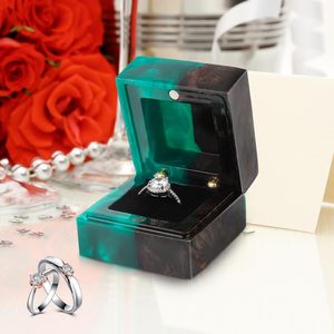 Wedding <b>Ring</b> <b>Box</b>, Engagement <b>Ring</b> <b>Box</b> with Single Slot Handcrafted Stabilized Wood and Resin Jewelry <b>Box</b> for <b>Proposal</b> Wedding - Product Image 1