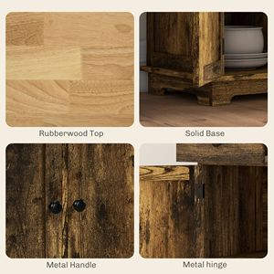 Mobiletto da Cucina Grande 40 Pollici, Credenza Marrone con Cassetti Multipli e Ripiano Regolabile - Product Image 6