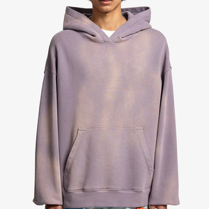 Sweat à capuche ample vintage délavé pour homme en molleton de coton – Idéal pour les loisirs, les voyages et les activités de plein air - Product Image 1