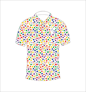 Camiseta polo multicolor con lunares para hombre, camiseta de golf de manga corta con estampado de lunares coloridos, ropa informal transpirable para verano - Product Image 4