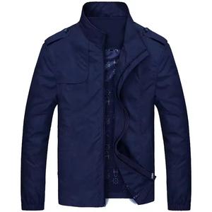 Chaqueta Cortavientos Casual de Poliéster para Hombre, Diseño Moderno, Cuello Alto, Acabado Lavado, Manga Larga, Repelente al Agua, Cierre de Cremallera, Otoño - Product Image 1