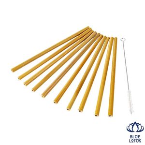 Pailles en bambou réutilisables écologiques haut de gamme, très demandées, avec brosse de nettoyage, vente en gros - Product Image 1