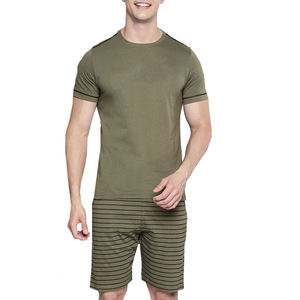 Ensemble t-shirt et short à manches courtes pour homme, vêtements de sport, idéal pour la course à pied, ensemble été 2 pièces - Product Image 1