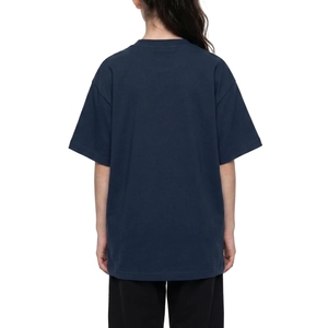T-shirt personnalisé bleu marine en coton épais, coupe oversize à épaules tombantes, unisexe, streetwear uni, tee-shirt vierge - Product Image 2