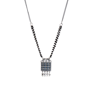 Collier pendentif ajustable en argent 925 pour femme, motif quadrillé perlé classique, bijoux en gros - Product Image 2