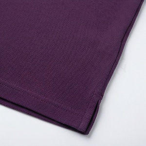 Chemise décontractée pour homme en piqué 100 % polyester bleu marine à manches courtes, respirante, infroissable, coupe classique, design tricoté uni - Product Image 5