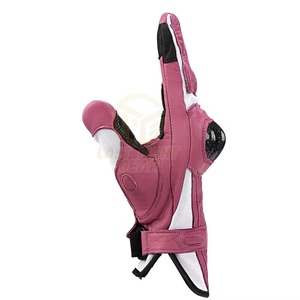 Guantes de Ciclismo de Cuero Rosa para Mujer, Transpirables, con Cierre de Velcro, para Verano, con Pantalla Táctil, Cómodos - Product Image 3
