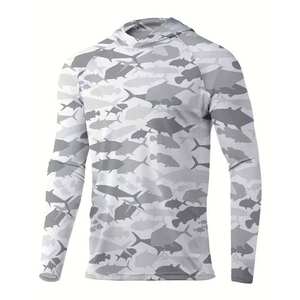Sudadera con Capucha de Pesca Sublimada Transpirable Personalizada OEM, Camuflaje, Protección UV Impermeable UPF 50, Hecha de Jersey de Poliéster 100% Duradero - Product Image 3