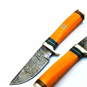 Cuchillos de Hoja Fija con Mango de Madera Hechos a Mano y Ecológicos - Cuchillas de Acero Damasco Inoxidable de Alta Calidad Personalizables OEM con 3 Años de Garantía - Product Image 1