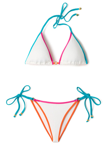 Ensemble bikini deux pièces sexy tendance pour femme, soutien-gorge, culotte et string, couleur unie, éco-responsable, séchage rapide, grande taille, antibactérien, OEM - Product Image 3
