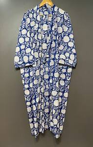 Bata Kimono con Estampado de Dibujos Animados para Mujer, Suave y Transpirable, de Algodón, para Verano, Hecha a Mano, ODM, Cuello en V, Cintura Elástica, Largo Completo - Product Image 4