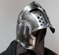 Casco de Guerrero enano Medieval ennegrecido calibre 18 armadura de acero casco de Barbuta Caballero de acero batalla Guerrero armadura Casco Antiguo