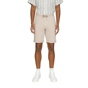 Custom <b>Men</b> Beige Sweat <b>Shorts</b> <b>Elastic</b> <b>Waist</b> Drawstring Side Pockets Above Knee Casual Relaxed Fit Private Label Wholesale <b>Shorts</b> - Product Image 3