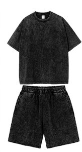 Conjunto de 2 Piezas de Verano para Hombre, Camiseta y Pantalones Cortos Transpirables, Lavados, Talla Grande, 100% Algodón, Venta al Por Mayor - Product Image 4