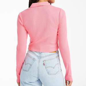 T-shirt à col polo pour femme à manches longues, vente en gros personnalisée, best-seller - Product Image 2