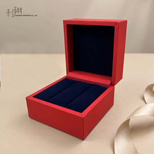 Red Rigid Drawer Jewelry <b>Box</b> With Die Cut Window Satin Liner High-End <b>Gift</b> Packaging For Necklace <b>Earrings</b> Set - Product Image 3