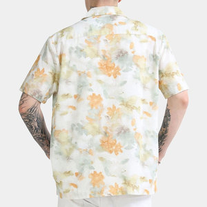 เสื้อเชิ้ตแขนสั้นลายดอกไม้สำหรับผู้ชาย ปกคอปก ผ้าป๊อปลิน เสื้อฮาวายสำหรับใส่ชายหาดในฤดูร้อน - Product Image 4