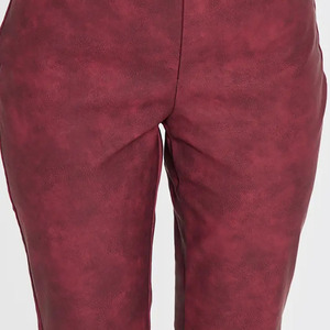 Pantalones de Mujer de Cintura Alta, Corte Acampanado, de Cuero Sintético PU, Color Sólido, Largos, Elegantes, con Cierre de Cremallera, para Otoño - Product Image 3