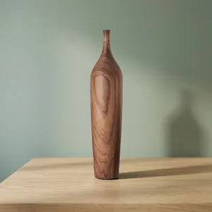 Wooden Tall Flower <b>Vase</b> Decorative Floor <b>Standing</b> <b>Vase</b> Handmade Wood Home Decor Centerpiece - Product Image 6