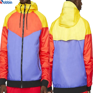 Ensemble de survêtement coupe-vent pour homme, qualité supérieure, avec logo personnalisé, ensemble de jogging coupe-vent zippé pour homme, grandes tailles, color block - Product Image 6