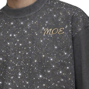 Camiseta de Hombre Personalizada con Pedrería, Algodón Grueso, Estilo Urbano, Fabricante OEM - Product Image 4