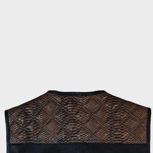 Chaleco de cuero con estampado paisley y acabado encerado marrón para hombre, estilo Hunt Club - Product Image 3