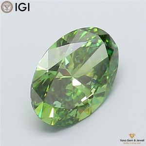 เพชร CVD ผลิตในห้องปฏิบัติการ 4.00 กะรัต สีเขียวสดใส ระดับความสะอาด VS2 พร้อมใบรับรอง IGI ทรงรี สำหรับแหวนแต่งงานพิเศษ - Product Image 5