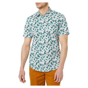 Men's Blue Solid Short Sleeve Casual <b>Shirt</b> Turn-down Collar Poplin Cotton 320g Knitted Summer Breathable Style - Product Image 2