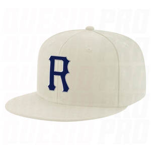 Custom Cream Navy Gray Stitched Adjustable Snapback <b>Hat</b> Structured <b>Flat</b> Brim Streetwear <b>Cap</b> Unisex Modern Casual Headwear - Product Image 1