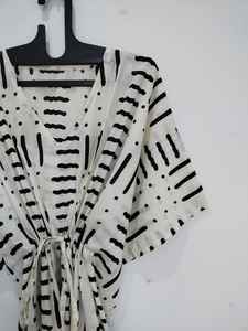 Vestido Kaftán Boho de Algodón, Hecho a Mano en India, Traje de Playa, Cómodo y Holgado, Atuendo de Verano para Mujer - Product Image 3