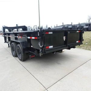 7x16 Telescopic Gooseneck Dump <b>Trailer</b> IBeam <b>Tractor</b> <b>Trailer</b> Compatible 2ft Sides 7K Axles Farm Hauling - Product Image 5