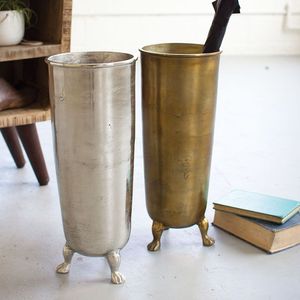 Traditional Brass Decorative <b>Vases</b> with Lion Paw Feet Round Indoor Home Decor for Living Room Durable Design - Product Image 5