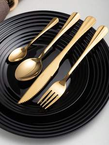 Ensemble de couverts de luxe en or et noir pour mariage, hôtel, restaurant, fabricant de vaisselle de table - Product Image 3