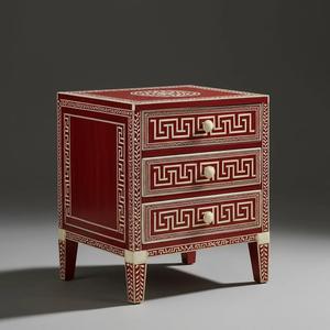 Table à tiroirs en os incrusté de la marque ILAHI, design moderne, détails en agate, rangement à trois niveaux, meuble portable pour la maison - Product Image 2