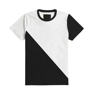 Camiseta 100% algodão para homens, camiseta preta estampada com logotipo personalizado liso de super qualidade