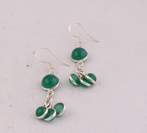 Boucles d'oreilles pendantes vintage en lapis-lazuli naturel, argent sterling 925, faites à la main, bijoux de mariage en pierres précieuses - Product Image 4