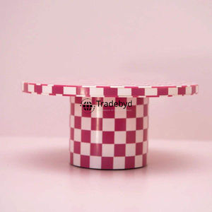 Support à gâteau rectangulaire artisanal en os incrusté de qualité supérieure, présentoir de desserts design pour fêtes, mariages, Tradebyd Home - Product Image 2