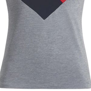 Polo de Mujer en Bloques de Color Rosa y Gris, Manga Corta, Estampado, Deportivo, Elegante, para Práctica de Golf y Uso Diario - Product Image 6