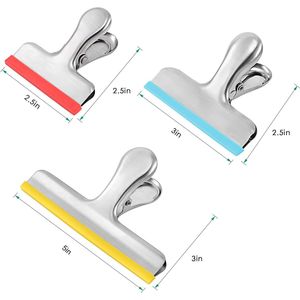 Confezione da 12 Clip per Sacchetti Ermetici in Acciaio Inox, 3 Misure, 5 Pollici, Rivestite in Silicone, Senza Bordi Affilati - Product Image 5