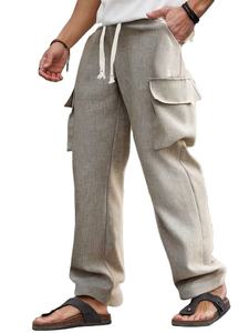 Pantalones casuales versátiles para hombre al por mayor, con múltiples bolsillos, transpirables, 100% poliéster, tela Oxford, pantalones deportivos para hombre - Product Image 3