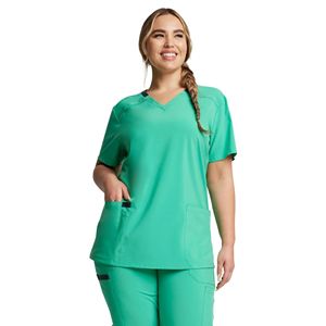 Tenue Médicale Extensible 4 Directions de Haute Qualité pour Femme : Blouse Col V et Pantalon Cargo Jogger – Idéale pour Hôpitaux, Infirmières, Cliniques Dentaires et Spas - Product Image 1