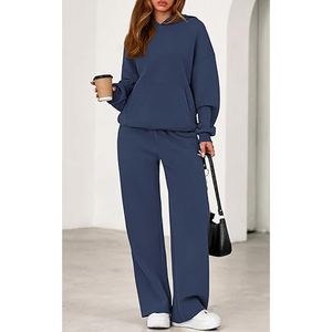 ชุดเซ็ตเสื้อฮู้ดและกางเกงจ็อกเกอร์ทรงหลวมสำหรับผู้หญิง - Product Image 3