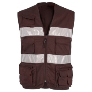 Chaleco de Seguridad Reflectante de Alta Visibilidad para Hombre, Ropa de Trabajo de Poliéster Gris con Bolsillos y Cierre de Cremallera - Product Image 4