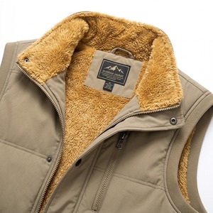 Gilet matelassé d'hiver pour homme, doublé polaire, zippé, col montant, poches cargo, imperméable et respirant - Product Image 4