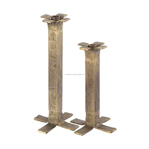 Porte-bougie en métal fait main minimaliste, impression typographique, design rustique vintage pour la décoration de Noël, décoration intérieure moderne - Product Image 2