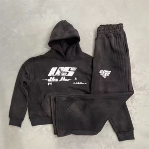 Conjunto de Sudadera con Capucha y Pantalones Deportivos Estampados para Hombre, de Tejido Grueso y Ecológico, Estilo Urbano, Chándal Holgado Informal para Fitness - Product Image 3