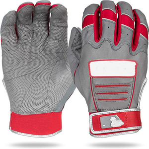Gants de frappe gris et rouges haut de gamme, best-sellers, en cuir rembourré, fermeture auto-agrippante, unisexes, pour adultes, écologiques - Product Image 1