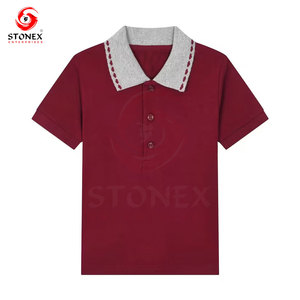 Chemise polo pour garçons, 100% coton, couleur unie, légère, respirante, écologique, séchage rapide, manches courtes, tenue de sport décontractée - Product Image 1