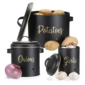 Airtight metal kitchen <b>canister</b> <b>set</b> with modern design ideal for storing dry food stylish durable and functional - Product Image 2